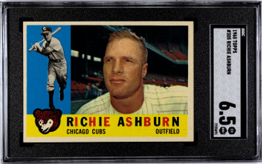 Richie Ashburn 1960 Topps Baseball Card #305- SGC Graded 6.5 EX-NM+ (Chicago Cubs/HOF)-Powers Sports Memorabilia