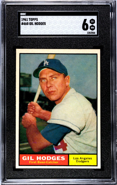 Gil Hodges 1961 Topps Baseball Card #460- SGC Graded 6 EX-NM (Los Angeles Dodgers/HOF)-Powers Sports Memorabilia