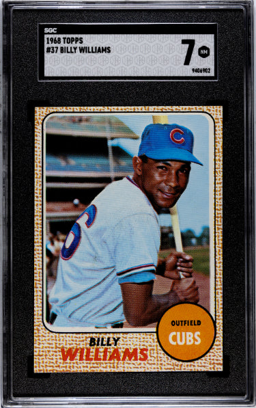 Billy Williams 1968 Topps Baseball Card #37- SGC Graded 7 NM (Chicago Cubs/HOF)-Powers Sports Memorabilia