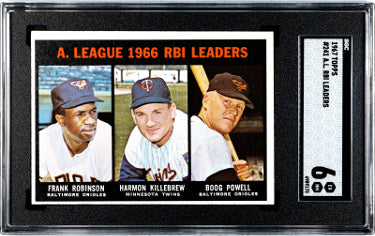 1967 Topps AL RBI Leaders Card #241- Frank Robinson/Harmon Killebrew/Boog Powell- SGC Graded 6 EX-NM-Powers Sports Memorabilia
