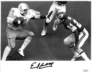 Earl Campbell Autographed Houston Oilers Vintage B&W 8X10 Photo- JSA Witnessed #WB118920 (Rare Exclusive Image)-Powers Sports Memorabilia