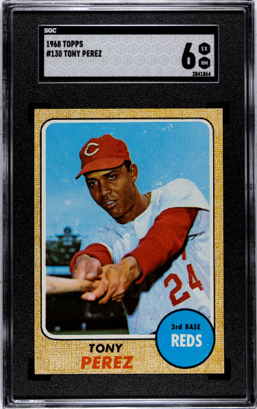 Tony Perez 1968 Topps Baseball Card #130- SGC Graded 6 EX-NM (Cincinnati Reds/HOF)-Powers Sports Memorabilia