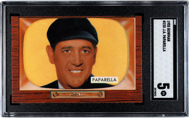 JA (J.A.) Paparella 1955 Bowman Baseball Card #235- SGC Graded 5 EX (Umpire/American League)-Powers Sports Memorabilia