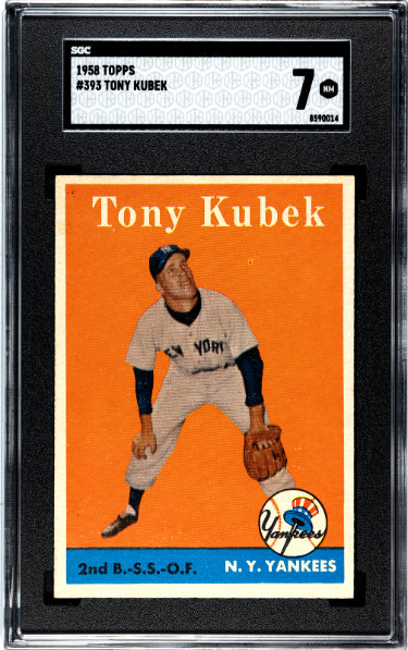 Tony Kubek 1958 Topps Baseball Card #393- SGC Graded 7 NM (New York Yankees)-Powers Sports Memorabilia
