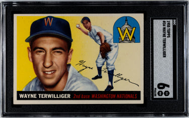 Wayne Terwilliger 1955 Topps Baseball Card #34- SGC Graded 6 EX-NM (Washington Senators)-Powers Sports Memorabilia