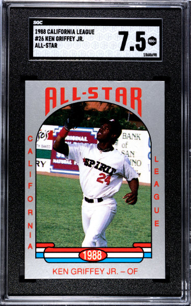 Ken Griffey, Jr. 1988 California League All-Star Pre-Rookie Card (RC) #26- SGC Graded 7.5 NM+ (Mariners/HOF)-Powers Sports Memorabilia