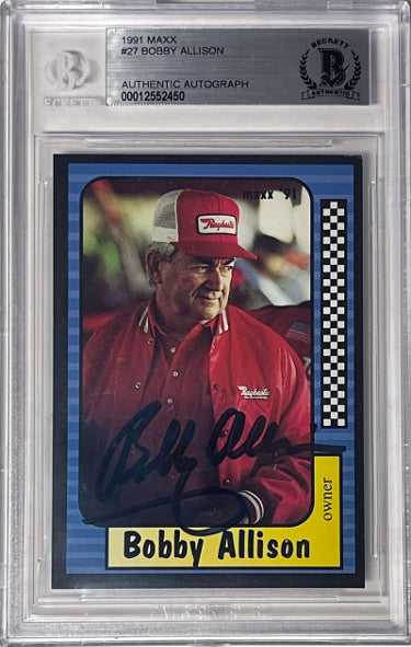 Bobby Allison Autographed NASCAR 1991 Maxx Charlotte Racing Trading Card #27- BAS/Beckett #00012552450-Powers Sports Memorabilia