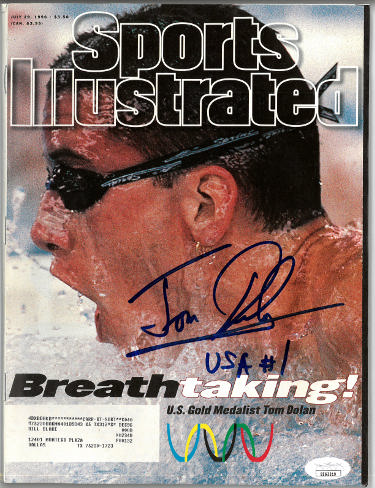 Tom Dolan Autographed Sports Illustrated Full Magazine 7/29/1996 USA #1- JSA #EE63319 (Olympic Team USA Swimming Gold Medalist)-Powers Sports Memorabilia