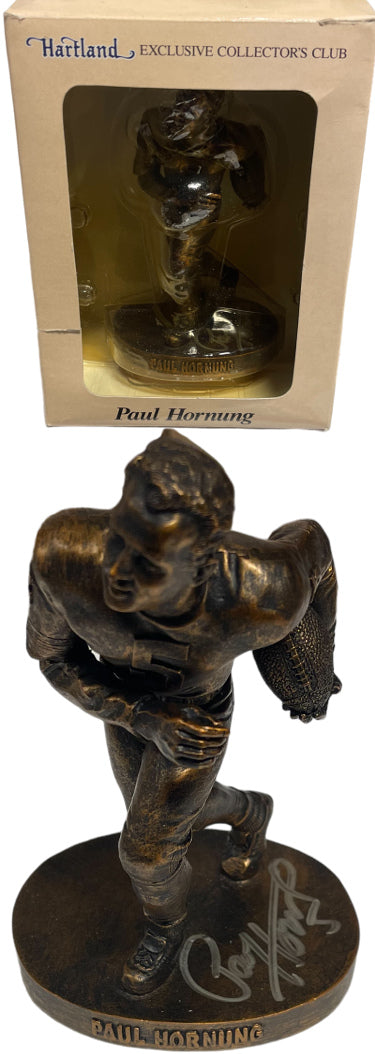 Paul Hornung Autographed Notre Dame 2006 Hartland Collector?ÇÖs Club Exclusive 6?ǥ Bronze Figurine/Statue/Heisman-Pristine/NIB/RARE-Powers Sports Memorabilia