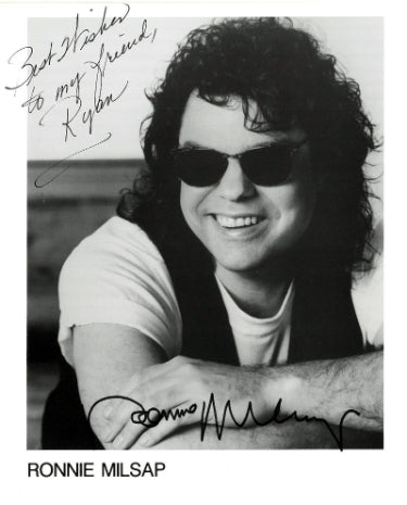Ronnie Milsap Autographed 8x10 Photo B&W Promo To My Friend Ryan- COA-Powers Sports Memorabilia
