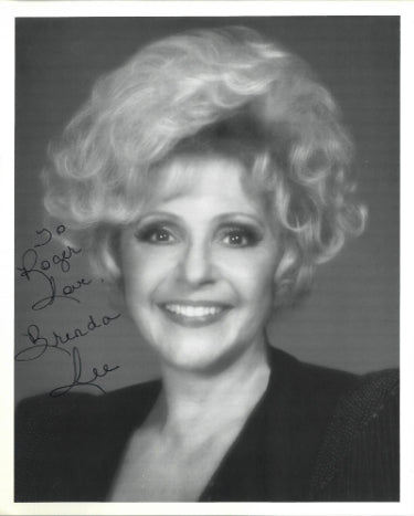 Brenda Lee Autographed B&W 8x10 Photo To Roger Love- COA-Powers Sports Memorabilia