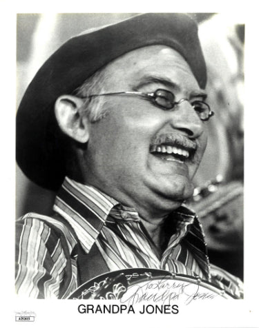 Grandpa Jones Autographed Promo B&W Photo 8x10- To Larry- JSA #AC92615 (Country Music/Hee Haw)-Powers Sports Memorabilia