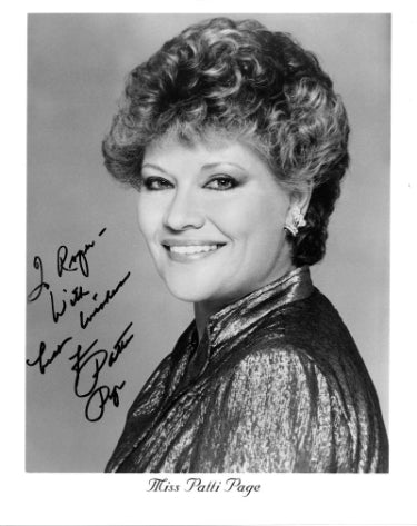 Patti Page Autographed B&W 8x10 Photo To Roger With Best Wishes (Country/Pop Singer)- COA-Powers Sports Memorabilia