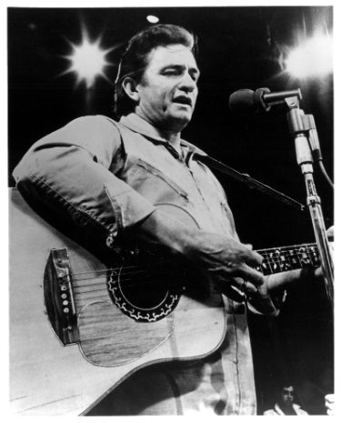 Johnny Cash The Man in Black Vintage B&W 8 x 10 Photograph - Collectible-Powers Sports Memorabilia