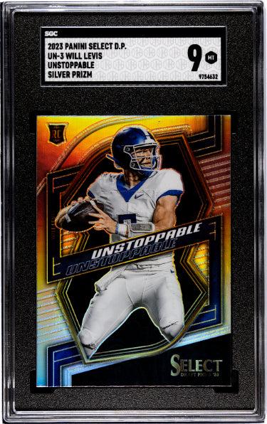 Will Levis 2023 Panini Select Draft Picks Unstoppable Silver Prizm Rookie Card (RC) #UN-3- SGC Graded 9 Mint (Kentucky/Titans)-Powers Sports Memorabilia