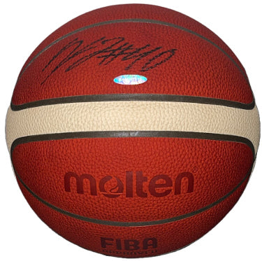 Keldon Johnson Autographed Official Leather FIBA Molten Game Basketball - Upper Deck (San Antonio Spurs/Kentucky Wildcats/Gold Medal)-Powers Sports Memorabilia