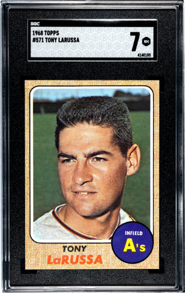 Tony La Russa 1968 Topps Baseball Card #571- SGC Graded 7 NM (Oakland A's/HOF)-Powers Sports Memorabilia
