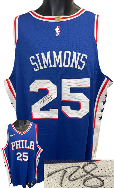 Ben Simmons Autographed Philadelphia 76ers Blue NBA Authentic Nike Jersey ?Çô Upper Deck/UDA (#1 Pick/2018 ROY)-Powers Sports Memorabilia