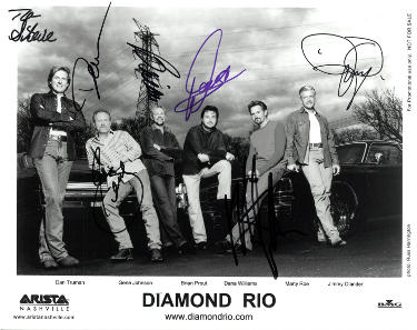 Diamond Rio Band Autographed Arista/BMG B&W Promo 8x10 ?Çô 6 Sigs-To Steve ?Çô COA (Marty Roe/Jim Olander/Gene Johnson/Prout/Williams)-Powers Sports Memorabilia