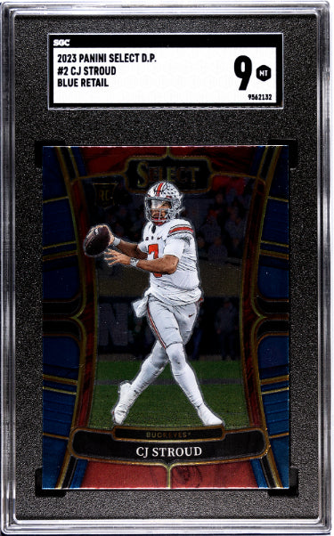 CJ/C.J. Stroud 2023 Panini Select Draft Picks Blue Retail Rookie Card (RC) #2- SGC Graded 9 MT (Ohio State/Texans)-Powers Sports Memorabilia