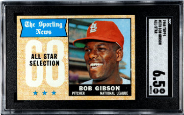 Bob Gibson 1968 Topps All-Star Baseball Card #378- SGC Graded 6.5 EX-NM+ (St. Louis Cardinals/HOF)-Powers Sports Memorabilia