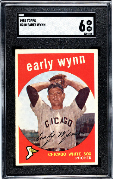 Early Wynn 1959 Topps Baseball Card #260- SGC Graded 6 EX-NM (Chicago White Sox/HOF)-Powers Sports Memorabilia