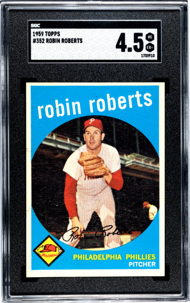 Robin Roberts 1959 Topps Baseball Card #352- SGC Graded 4.5 VG-EX+ (Philadelphia Phillies/HOF)-Powers Sports Memorabilia