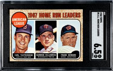 1968 Topps AL Home Run Leaders Card #6- SGC Graded 6.5 EX-NM+ (Carl Yastrzemski/Harmon Killebrew/HOF)-Powers Sports Memorabilia