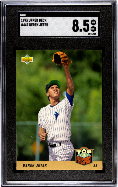 Derek Jeter 1993 Upper Deck Rookie Card (RC) #449- SGC Graded 8.5 NM-MT+ (New York Yankees/HOF)-Powers Sports Memorabilia