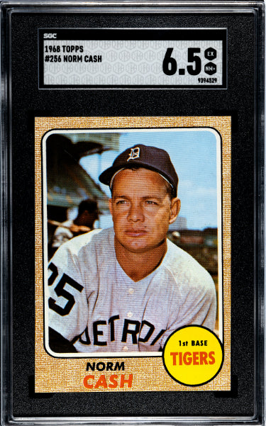 Norm Cash 1968 Topps Baseball Card #256- SGC Graded 6.5 EX-NM+ (Detroit Tigers)-Powers Sports Memorabilia