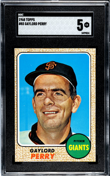 Gaylord Perry 1968 Topps Baseball Card #85- SGC Graded 5 EX (San Francisco Giants/HOF)-Powers Sports Memorabilia