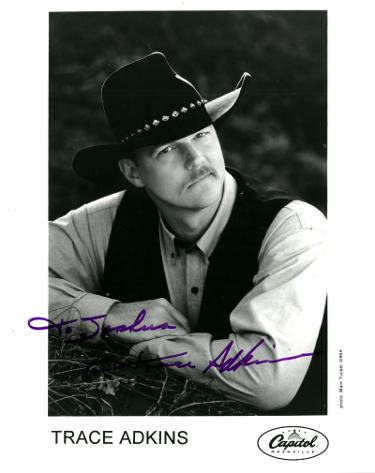 Trace Adkins Autographed Capitol Nashville B&W Promo 8x10 Photo To Joshua imperfect- COA-Powers Sports Memorabilia