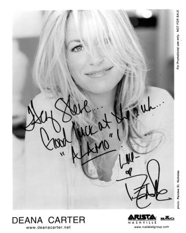 Deana Carter Autographed Arista Nashville B&W Promo 8x10 Photo Hey Steve- COA-Powers Sports Memorabilia