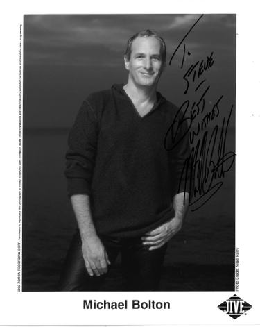 Michael Bolton Autographed 2002 Jive/Zomba B&W Promo 8x10 Photo To Steve Best Wishes- COA-Powers Sports Memorabilia