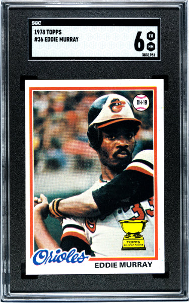 Eddie Murray 1978 Topps All-Star Rookie Card (RC) #36- SGC Graded 6 EX-NM (Baltimore Orioles/HOF) - Collectible-Powers Sports Memorabilia