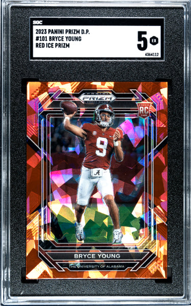 Bryce Young 2023 Panini Prizm Draft Picks Red Ice Prizm Rookie Card (RC) #101- SGC Graded 5 EX (Alabama/Panthers)-Powers Sports Memorabilia