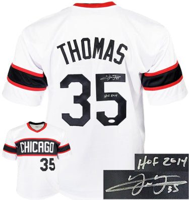 Frank Thomas Autographed Chicago White TB Custom Stitched Pro Baseball Jersey HOF 2014 XL- JSA Witnessed-Powers Sports Memorabilia