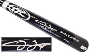 Frank Thomas Autographed Rawlings Adirondack Black Pro Model Bat #35- Beckett Witnessed (White Sox/Blue Jays)-Powers Sports Memorabilia