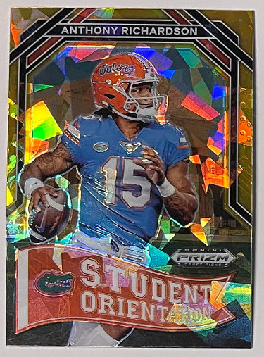 Anthony Richardson 2023 Panini Prizm Gold Ice Student Orientation Rookie Card (RC) #SO-4 (Florida/Colts)-Powers Sports Memorabilia