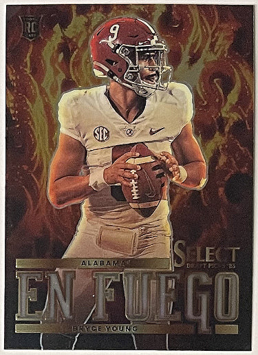 Bryce Young 2023 Panini Select Draft Picks En Fuego Rookie Card (RC) #EF-BY (Alabama/Panthers)-Powers Sports Memorabilia