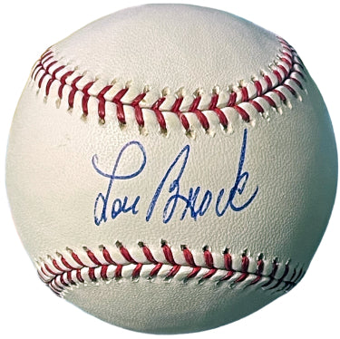 Lou Brock Autographed Official Rawlings Major League Baseball- COA (St. Louis Cardinals/HOF)-Powers Sports Memorabilia