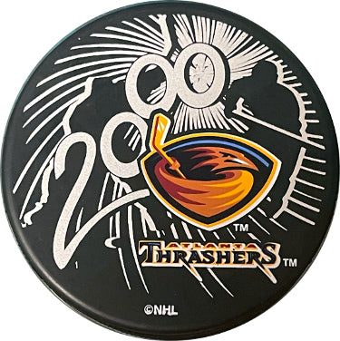 2000 Atlanta Thrashers NHL Official Hockey Puck Shadow Logo-Powers Sports Memorabilia