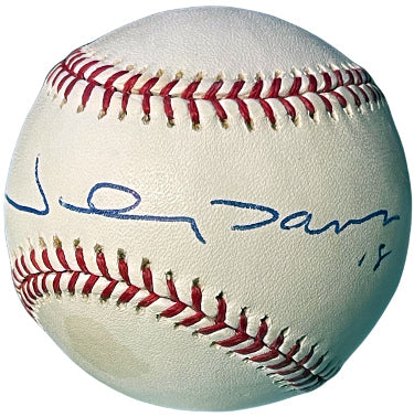 Johnny Damon Autographed Official Rawlings Major League Baseball #18 tone spots- COA (Yankees/Red Sox)-Powers Sports Memorabilia