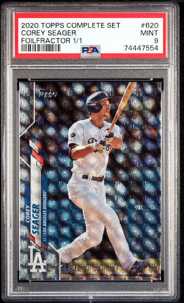 Corey Seager 2020 Topps Complete Set Foilfractor One of One Card #620- PSA Graded 9 Mint (Dodgers/Rangers) - Collectible-Powers Sports Memorabilia