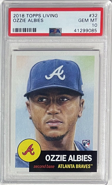 Ozzie Albies 2018 Topps Living Baseball Card #32- PSA Graded 10 Gem Mint (Atlanta Braves) - Collectible-Powers Sports Memorabilia