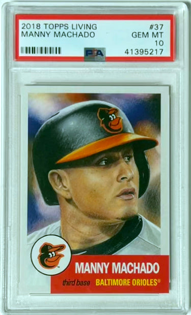 Manny Machado 2018 Topps Living Baseball Card #37- PSA Graded 10 Gem Mint (Baltimore Orioles) - Collectible-Powers Sports Memorabilia