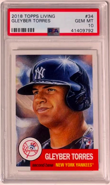 Gleyber Torres 2018 Topps Living Baseball Rookie Card (RC) #34- PSA Graded 10 Gem Mint (New York Yankees) - Collectible-Powers Sports Memorabilia