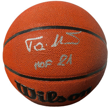Toni Kukoc Autographed Wilson NBA Authentic Series I/O Basketball HOF 21- Beckett Witnessed (Chicago Bulls)-Powers Sports Memorabilia