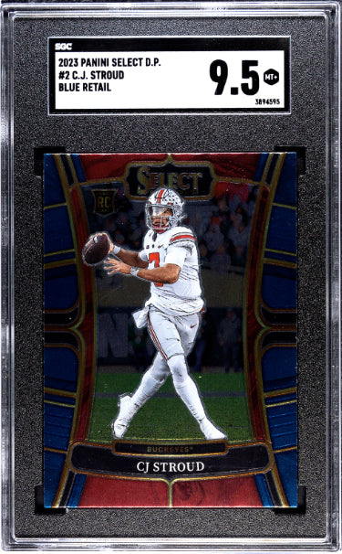 CJ/C.J. Stroud 2023 Panini Select Draft Picks Blue Retail Rookie Card (RC) #2- SGC Graded 9.5 Mint+ (Ohio State/Texans)-Powers Sports Memorabilia