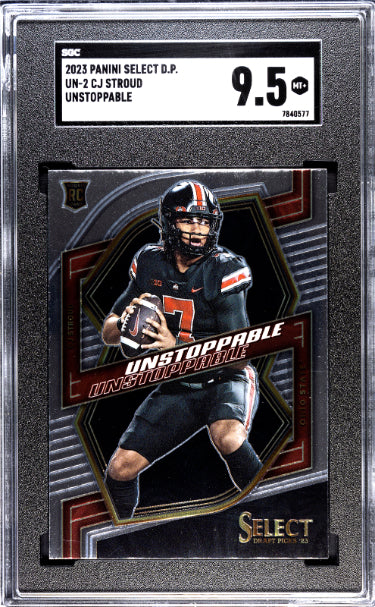 CJ/C.J. Stroud 2023 Panini Select Draft Picks Unstoppable Rookie Card (RC) #UN-2- SGC Graded 9.5 Mint+ (Ohio State/Texans)-Powers Sports Memorabilia